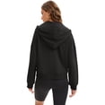 thumbnail image 4 of DARING DIVA Women's Stylish Cropped Half Zip Hoodie with Trendy Side Slits S Black, 4 of 7