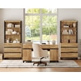 thumbnail image 3 of WAMPAT Home Office Furniture Set: 59" Executive Desk with Charging Station and Storage Cabinet, 72" Tall Bookcase with 6 Drawers, Modern Computer Desk and Library Shelf for Work Study, Oak, 3 of 15