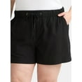 thumbnail image 3 of Terra & Sky Women's Plus Size Linen Blend Shorts, 3 of 5