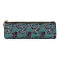 thumbnail image 2 of Goofa Snake And Rose Pattern Pencil Case Portable Stylish Triangle Pencil Pouch with Zipper Leather Cosmetic Pouch Bag Makeup Cosmetic Pencil Pouch, 2 of 9