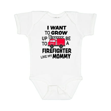 

Inktastic I Want to Grow Up to Be a Firefighter Like My Mommy Boys or Girls Baby Bodysuit