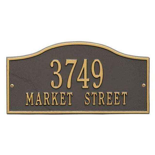 Whitehall 1118OG Plaques de Collines - Mur Standard - Deux Lignes- Bronze/or