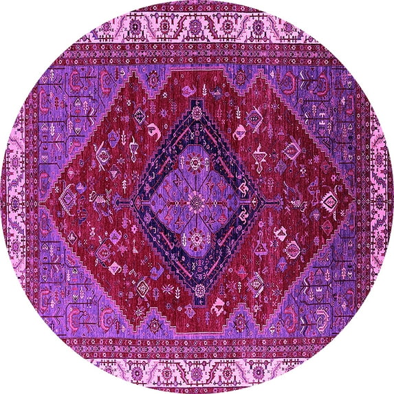 Ahgly Company Indoor Round Persian Pink Traditional Area Rugs, 8' Round