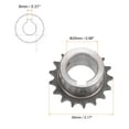 thumbnail image 3 of Uxcell 06B Roller Chain Sprocket 17T Pitch 3/8" 25mm Bore A3 Carbon Steel Motor Drive Gear, 3 of 6
