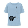 thumbnail image 4 of IROINNID Fashion Women Summer Loose Graphic Print Breathable Round-Neck T-Shirt Short Sleeve Casual Blouse, 4 of 5