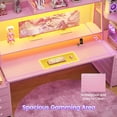 thumbnail image 5 of Gaming Desk with LED Lights, Large PC Gamer Desk Workstation with 8 Drawers and Storage Shelves, 5 of 8