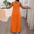 thumbnail image 5 of NTACZA Plus Size Spring Dresses for Women Shift Solid Maxi Loose Crew Neck Orange, 5 of 6