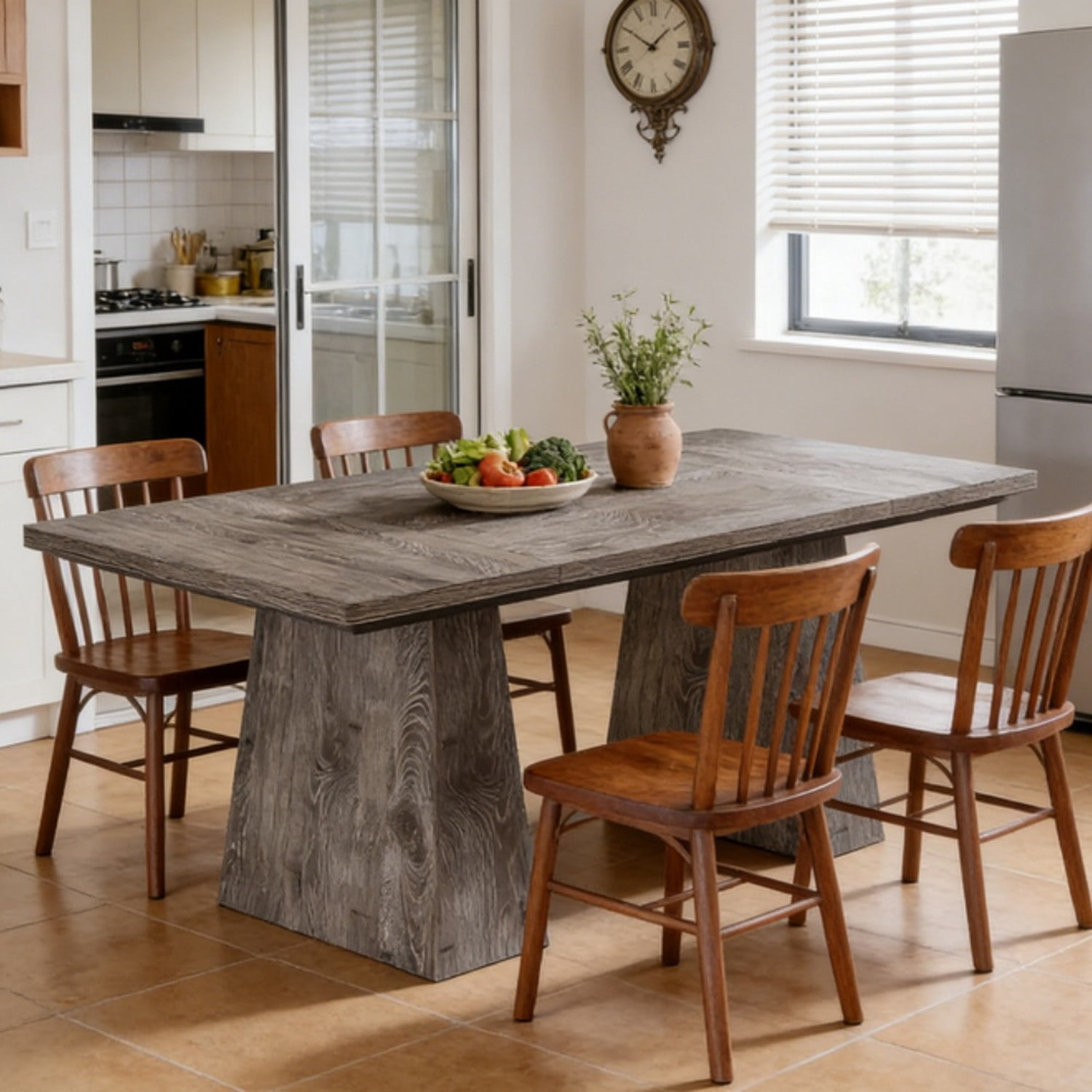 Rustic Farmhouse Dining Table, Seats 6
