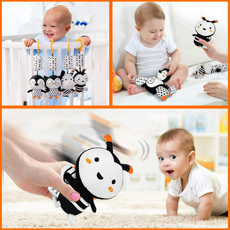 Baby Products Online - Dreamtop Black and White Sensory Toys 2 Set 0-6  Months High Contrast Soft Baby Toy Book with Hanging Rattle Ring Sensory  Gifts Newborn Toy for Toddlers Babies - Kideno