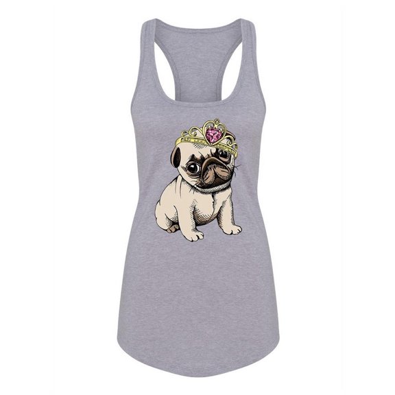 Pug With A Crown Tank Women -Image by Shutterstock, Female x-Large