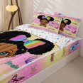 thumbnail image 3 of Castle Fairy Cute Butterfly Princess Girl Zipper Full Size Comforter Sets with Fitted Sheet and 2 Pillowcases,Gradient Rainbow Stars Design Zipper Bedding Set,Pink Yellow,4pcs, 3 of 6
