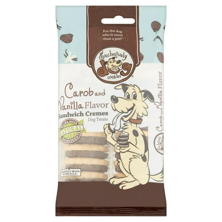 Exclusively Dog Cookies Carob and Vanilla Flavor Sandwich Cremes Dog Treats, 8 oz