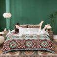 thumbnail image 3 of Erosebridal Rustic Farmhouse Aztec Duvet Cover Set, Western Cowboy Bedding Full, Teal Pink Black, Gray Reversible 3-Piece, 1 Duvet Cover and 2 Pillowcases (No Comforter), 3 of 6