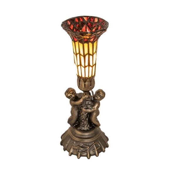 Meyda Tiffany 251840 Pond Lily 13" Tall Buffet Table Lamp - Brass
