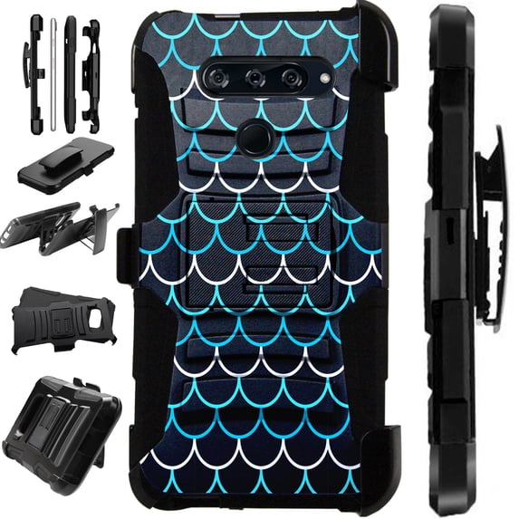 WORLD ACC LuxGuard Holster Case Compatible with LG K51 | LG Reflect Hybrid Phone Cover (Mermaid Black)