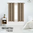 thumbnail image 2 of Cortinas opacas Deconovo con estampado geométrico de líneas, aislantes térmicos y ojales, color caqui/línea geométrica, 42 x 45 pulgadas, para habitación infantil., 2 of 8