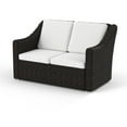 thumbnail image 4 of Saint Birch Contemporary Cast Iron Outdoor Wicker Loveseat in Beige, 4 of 5
