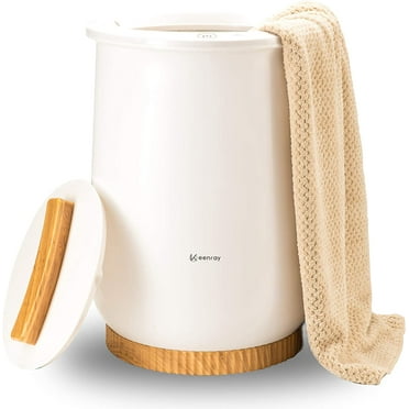 Keenray Bucket Towel Warmers, Luxury Towel Warmer Bucket for Bathroom, Auto Shut Off, Fits Up to Two 40"X70" Oversized Towels, Bathrobes, Blankets, White