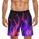 thumbnail image 5 of Ceisia Men's Vibrant Flame Print Beach Shorts | 4-Way Stretch Drawstring Swim Trunks (Black) Gifts, 5 of 6