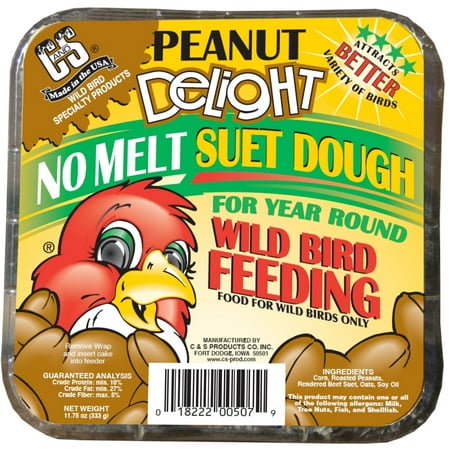 C&S Peanut Delight Suet Dough, 11.75 oz. Wild Bird Food, 12 Pack
