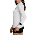 thumbnail image 7 of hotojiny Women's Workout Jacket Lightweight Zip up UPF 50+ Yoga Slim Fit Tops Mock Neck Cropped Athletic Tee Shirt, 7 of 7
