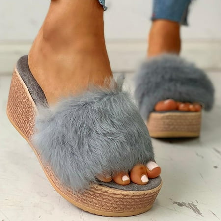 

PhoneSoap Women s Toe Wedge Open Outdoor Fashion Casual Platform Slippers Sandals Shoes Women s slipper Grey