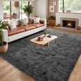 thumbnail image 2 of 8x10 Area Rugs for Living Room: Ultra Soft Fluffy Shag Gray Rugs for Bedroom, Non-Slip Large Fuzzy Plush Rug Indoor Floor Carpet for Nursery Kids Boys Girls Room, Dorms, Playroom, Modern Home Decor, 2 of 9