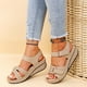 thumbnail image 1 of Zapatillas de verano para mujer, zapatos informales para mujer, sandalias con cuña de plataforma ligera Wmkox8yii  nm8307, 1 of 9