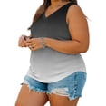 thumbnail image 7 of Qulqfy Gradient Womens Summer Dresses Ribbed Sleeveless V-Neck Plus Size Knit Dressy Black Beach Summer Casual Graphic Shirts L, 7 of 7