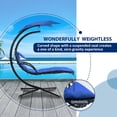 thumbnail image 4 of Hanging Chaise Lounger with Removable Canopy, Outdoor Swing Chair with Steel Frame and Built-in Pillow, Hanging Curved Chaise Lounge Hammock Chair with Stand for Patio, Porch, 4 of 7