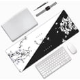 thumbnail image 7 of Japanese Life Death Keyboard Mat, Black White Japanese Anime Gaming Mouse Pad for Desk with Anti-Slip Rubber Base and Stitched Edges, Japanese Sakura Pagoda Sun Mouse Pad, 7 of 7