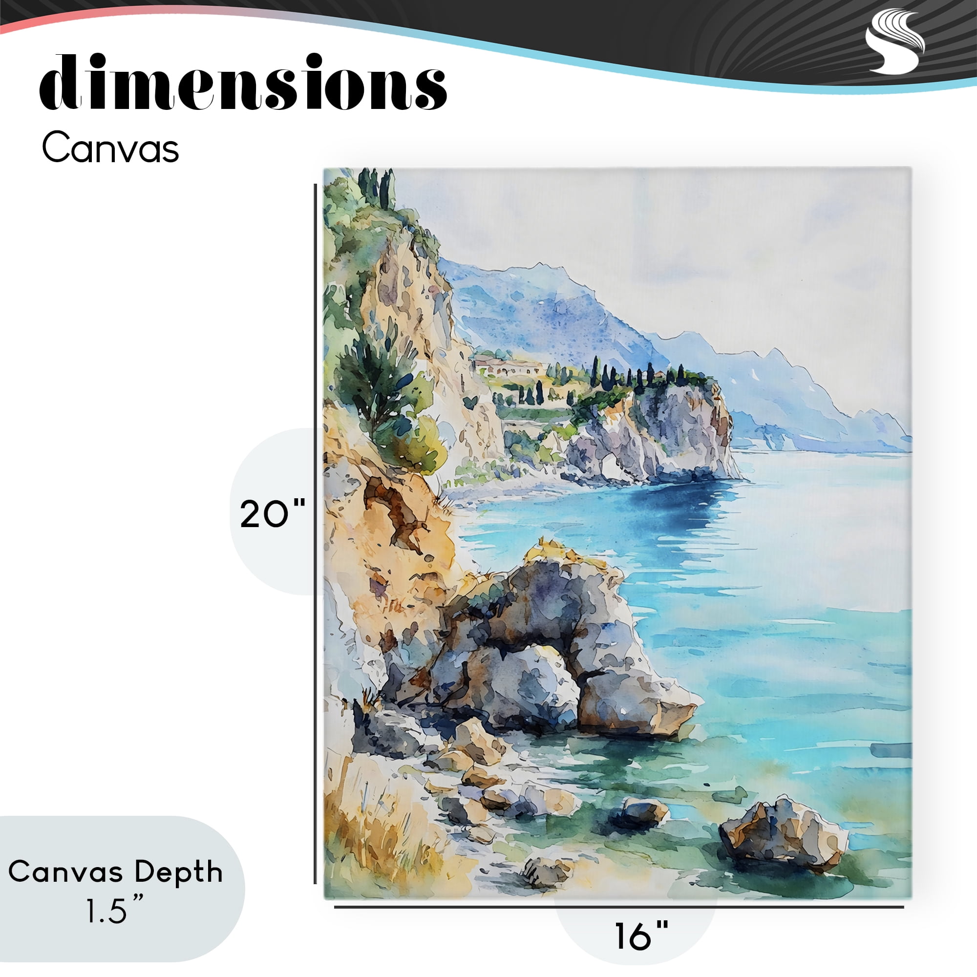 Stupell Industries Azure Italian Coastline Canvas Wall Art, design by LSR Design Studio