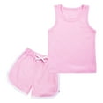 thumbnail image 4 of Girls Summer Outfits Casual Lounge Set Cap Sleeve T Shirt and Elastic Waist Shorts 2 Piece Clothing Sets Girls Short Sets Size 10-12 Outfits, 4 of 5