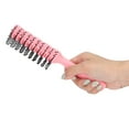 thumbnail image 4 of Detangling Hair Brush with Rounded Nylon Teeth, Hollow Back Design, Curved Body, Non Slip Handle, Hanging Hole for Hair Care, 4 of 7