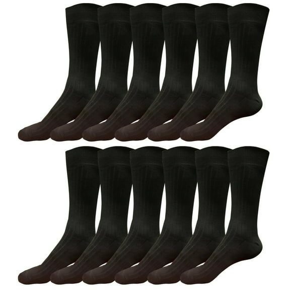 12 pairs Mens Breathable Comfortable Cotton Soft Fashion Casual Classic Crew Business Dress Socks Over the Calf Size 9-11 10-13