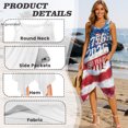 thumbnail image 2 of HELLHERO Asymmetric Hem Midi Dress, American Flag Side Pockets Summer Sleeveless Dress, Round Neck Pleated Sleeveless Sundress for Leisure Travel Vacation, 2 of 8