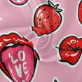thumbnail image 3 of SKYSONIC Valentine Sexy Red Lips Round Tablecloth 60inch with Lace Indoor Wrinkle Free, Strawberry Kiss Circular Table Cover Washable Farmhouse Tabletop for Kitchen Dining Decor, 3 of 7