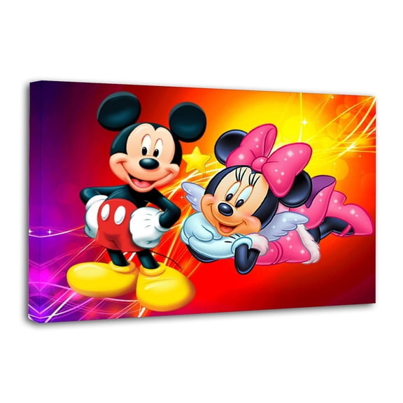 Cartoon Minnie Mickeys Print Photo Art Painting Canvas Poster Home Decorative Bedroom Modern Decor Posters Gifts 24x36inch(60x90cm)