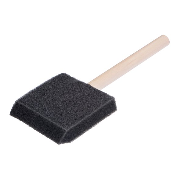 Unique Bargains 3 Inch Bevel Edge with Wood Handle Foam Paint Brushes 12Pack