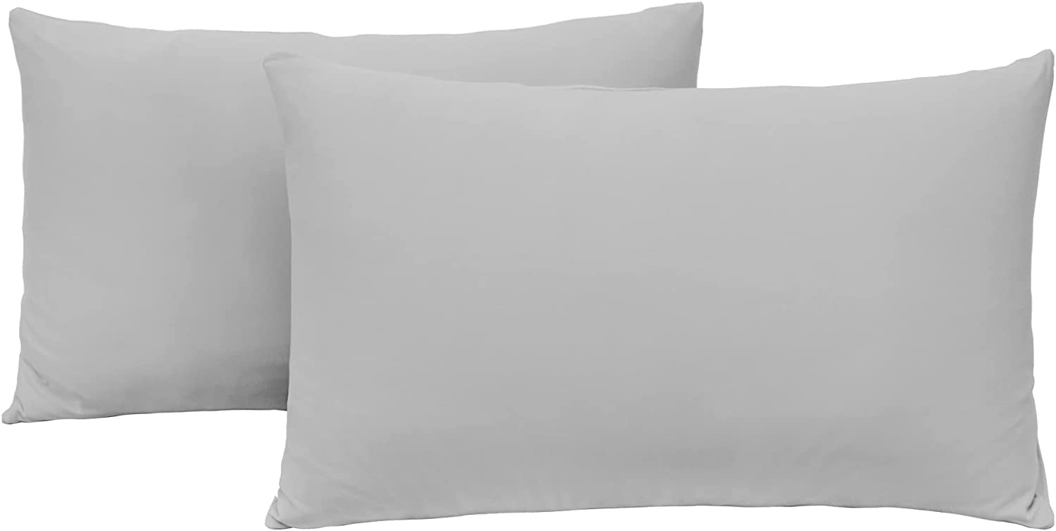 Toddler Pillow Cases Set of 2 Silver Grey 600 Thread Count 100 Natural