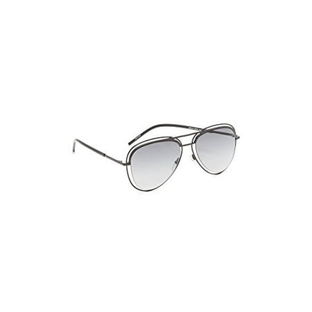 Marc Jacobs Men's Double Frame Aviator Sunglasses, Shiny Black/Grey, One Size