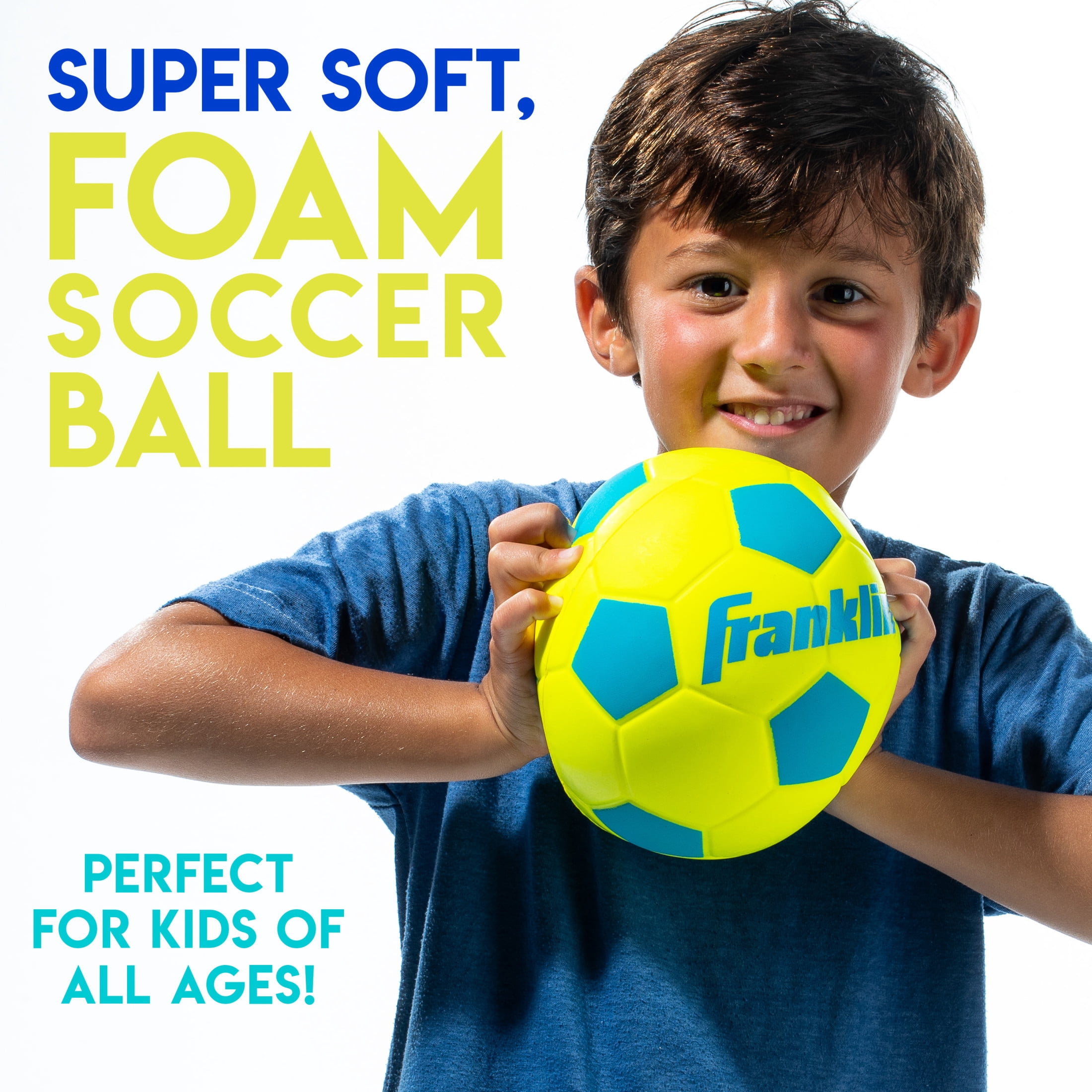 Franklin Sports Kids Foam Soccer Ball - Mini Soft Foam Youth Soccer Ball - Indoor + Outdoor Toy Soccer Ball for Kids - Probrite 6.5" Mini Foam Ball - Soft Backyard + Practice Toy Ball - Yellow