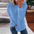 thumbnail image 2 of Chemises de Compression à Manches Longues pour Femmes à Col Rond Uni Plus Sweat-Shirt Oversize Pulls Coupe Ample à la Mode des Hauts Légers pour les Femmes de Grande Taille Gris M, 2 of 5