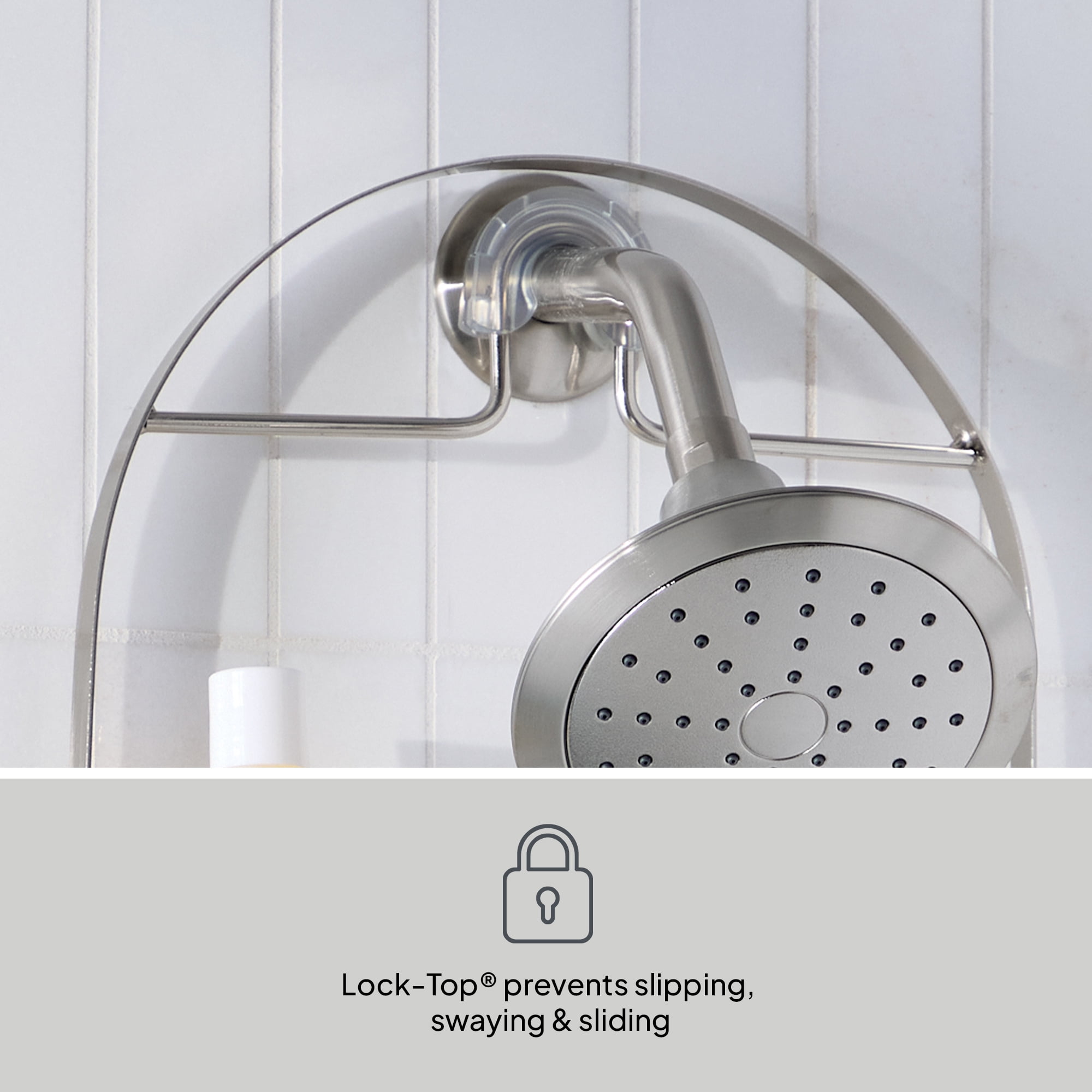Better Homes & Gardens 2-Shelf Oval Hanging Shower Caddy with Soap Tray, Satin Nickel