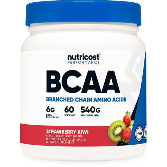 Nutricost BCAA Powder- 2:1:1 (Strawberry Kiwi) 60 Servings - Non-GMO Amino Acid Supplement