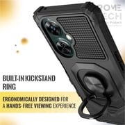 Rome Tech Heavy Duty Armor Case with Kickstand for OnePlus Nord N30 5G, Military Grade Protective Cover, Black