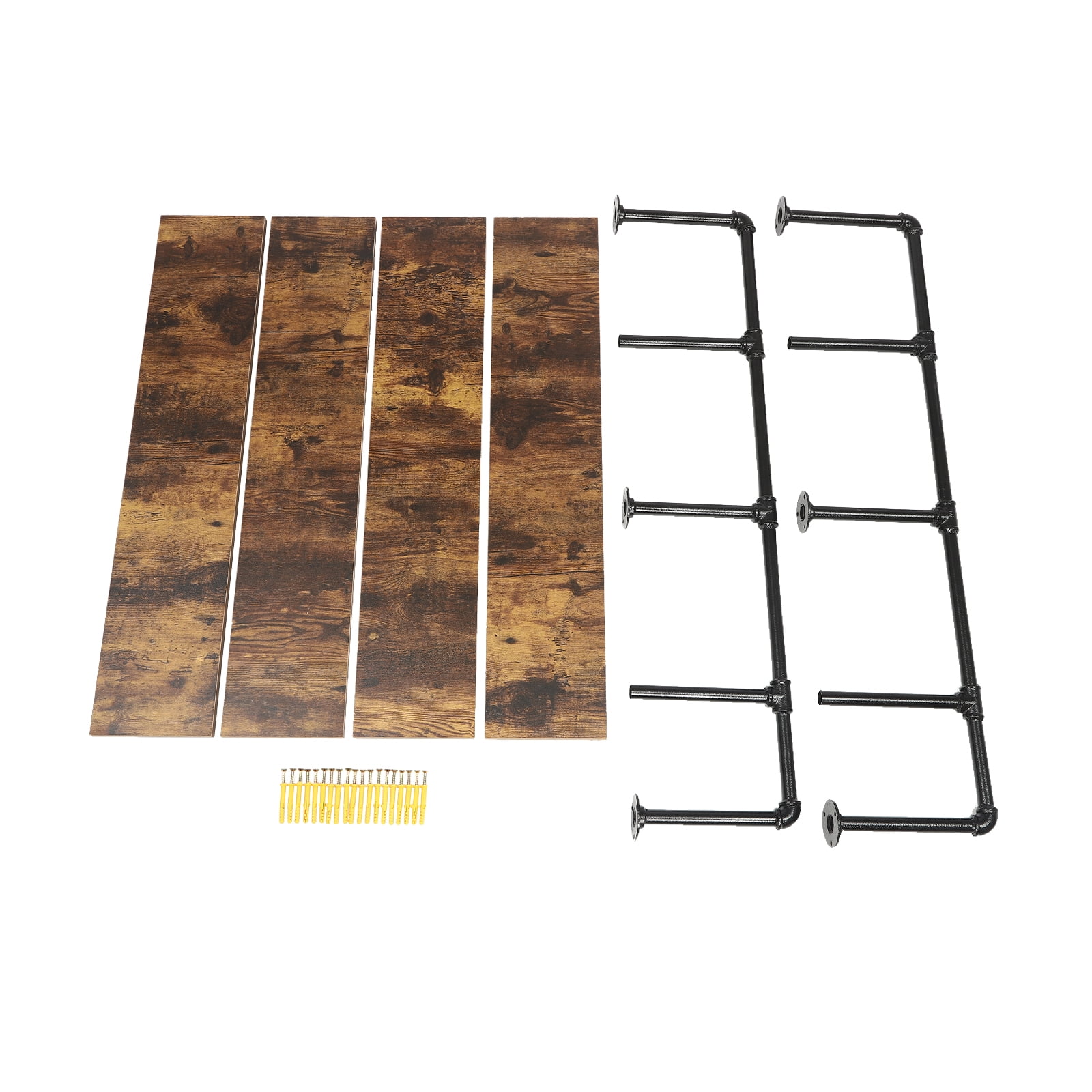 Miumaeov 4 Tier Industrial Pipe Shelving Wall Mounted Rustic Metal Floating Shelves for Farmhouse Kitchen Bar Shelving 36"