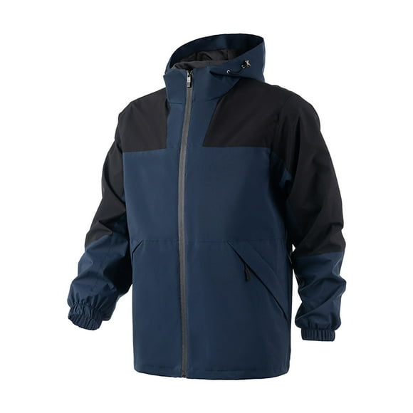 Juebong Men's Rain Jacket 2025 Hooded Softshell Jacket Waterproof Lightweight Insulated Windbreaker Jackets Packable Rain Pullover for Hiking Golf Running with Detachable Hood