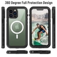 thumbnail image 2 of Magnetic Case for iPhone 13 Pro Max Waterproof Case Support Charging 360 Full Body Cover Built-in Screen Protector (6.7" Black), 2 of 14