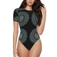 thumbnail image 2 of Picia Mandala Womens One Piece Swimsuits Modest Tummy Control Bathing Suits Lace Up Slimming Swim Suit-Medium, 2 of 9